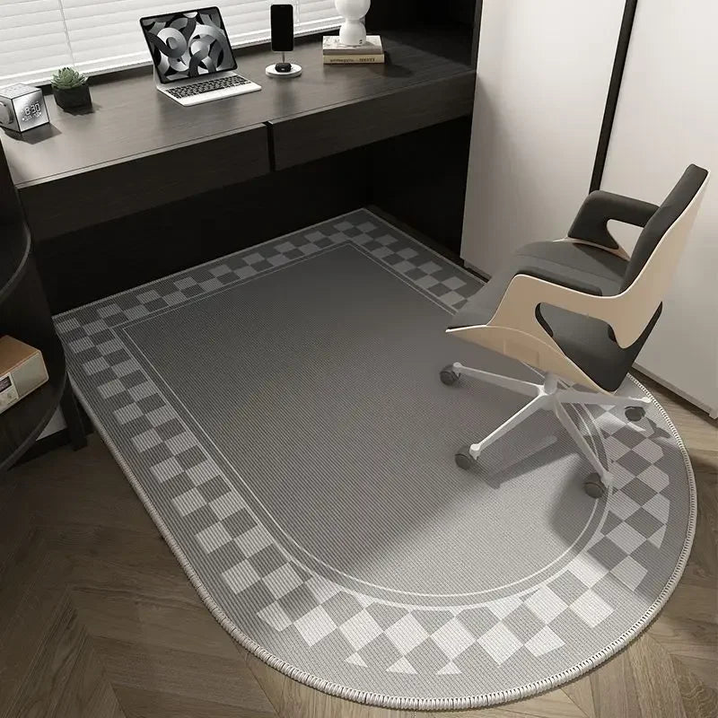 Alfombra geométrica para silla de oficina: diseño suave, lavable y antideslizante