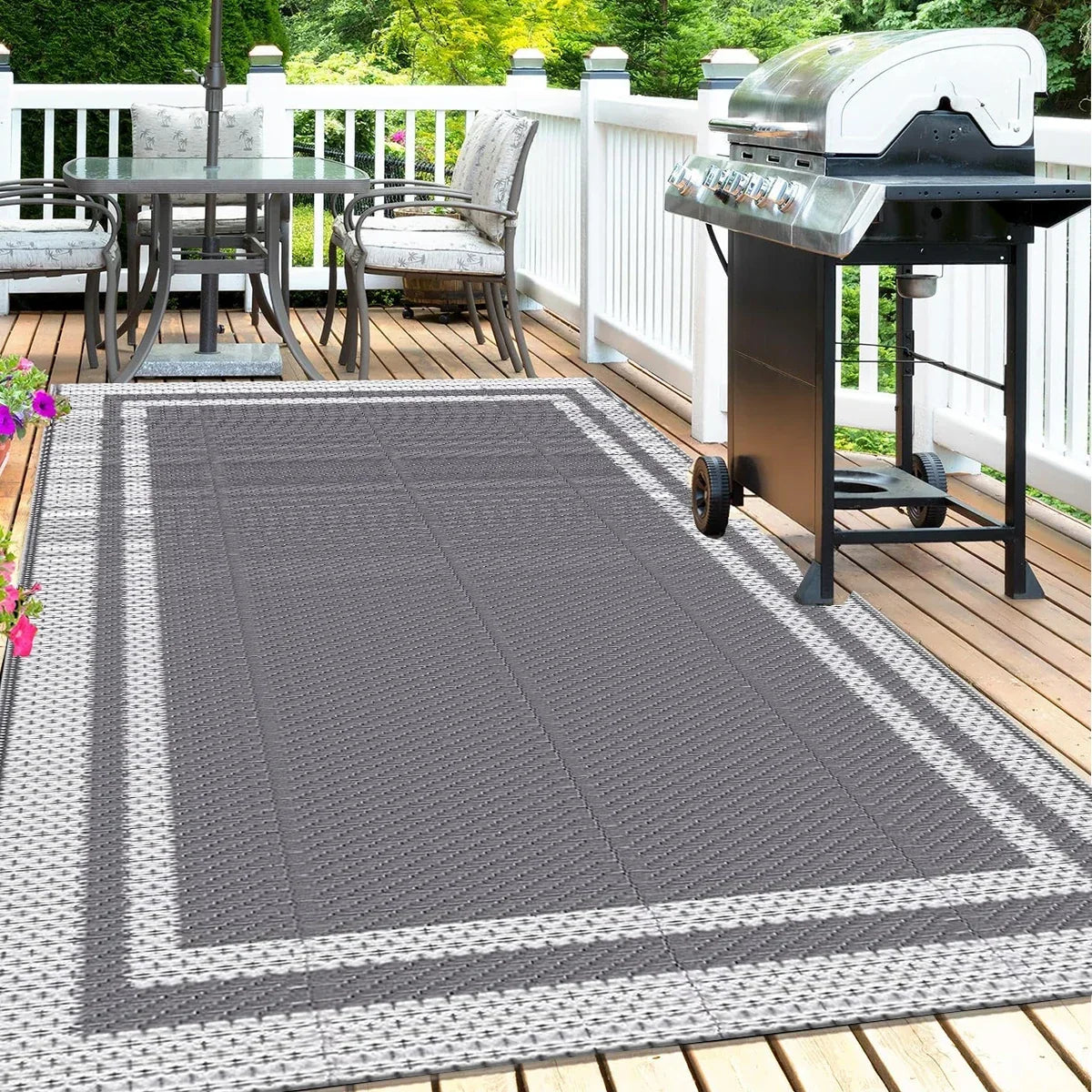 Alfombra rectangular moderna para exterior