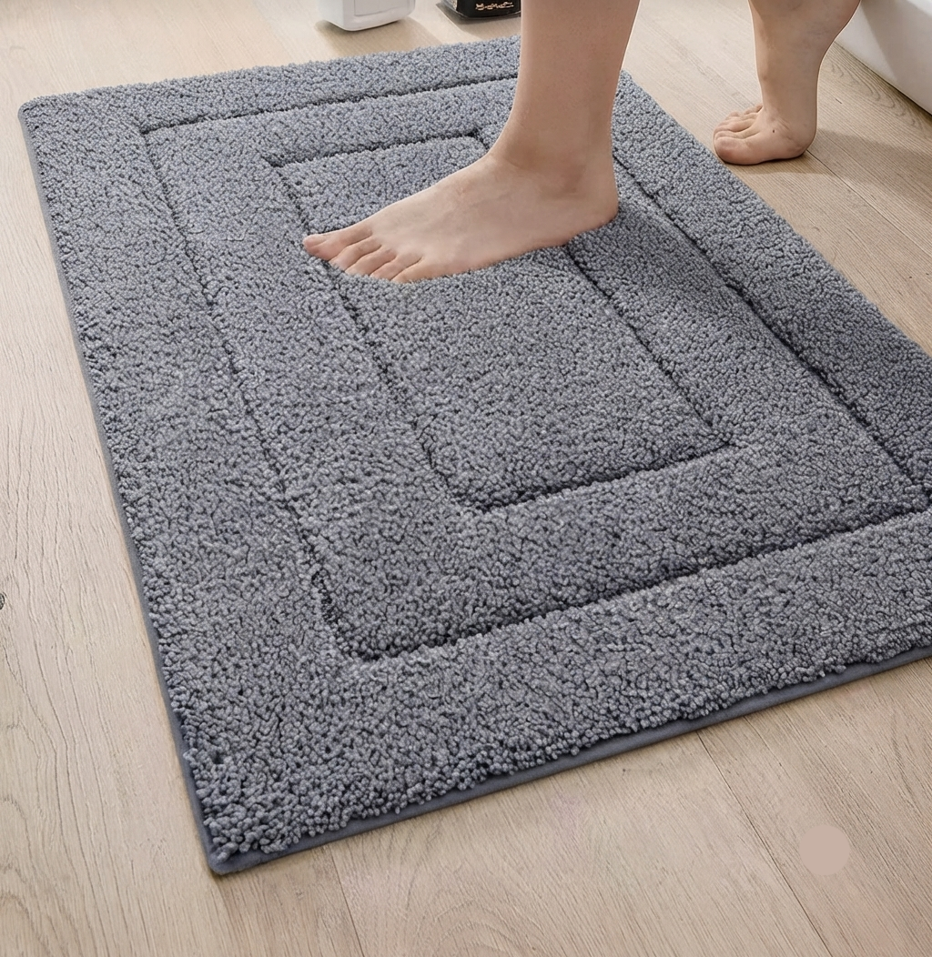 Alfombrilla de Baño Antideslizante de Microfibra – Alfombrilla de Baño de Doble Capa, Absorbente, Suave y Cómoda