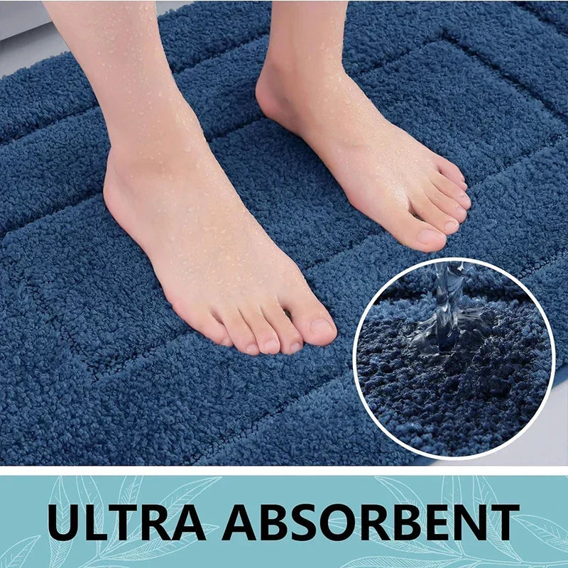 Alfombrilla de Baño Antideslizante de Microfibra – Alfombrilla de Baño de Doble Capa, Absorbente, Suave y Cómoda