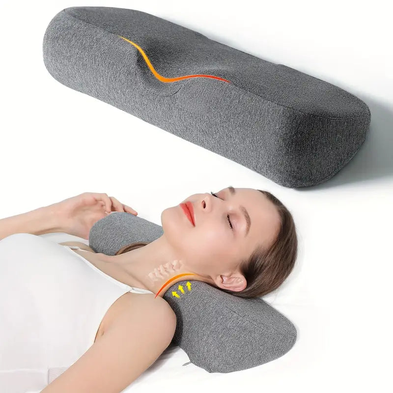 Almohada cervical anatómica de espuma viscoelástica para soporte del sueño y alivio del dolor de cuello