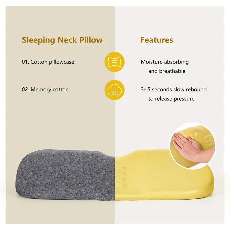 Almohada cervical anatómica de espuma viscoelástica para soporte del sueño y alivio del dolor de cuello