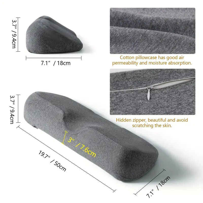 Almohada cervical anatómica de espuma viscoelástica para soporte del sueño y alivio del dolor de cuello