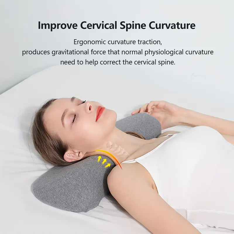 Almohada cervical anatómica de espuma viscoelástica para soporte del sueño y alivio del dolor de cuello