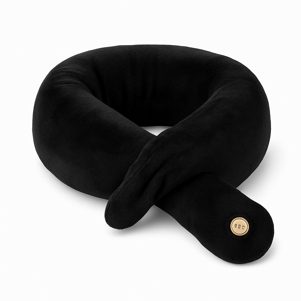 Almohada cervical con masaje integrado para viajes en coche, avión y más