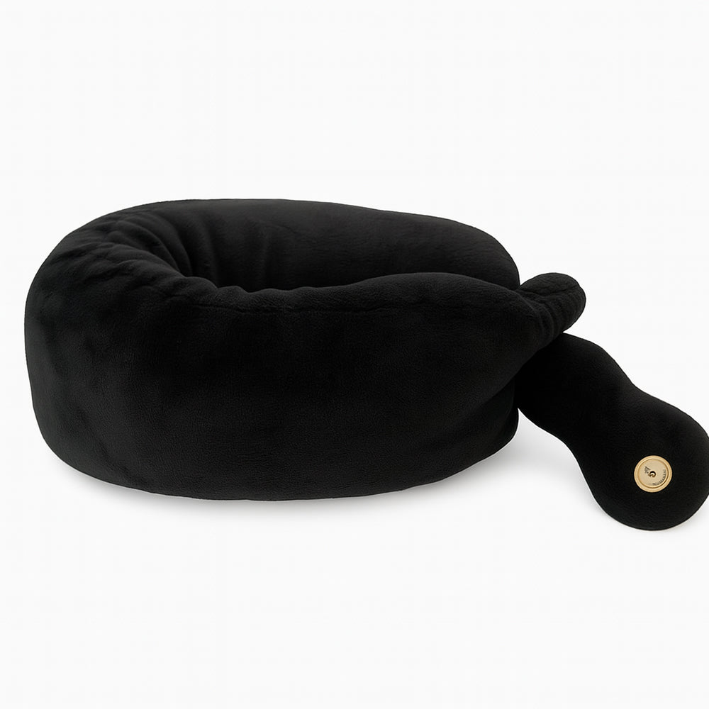Almohada cervical con masaje integrado para viajes en coche, avión y más