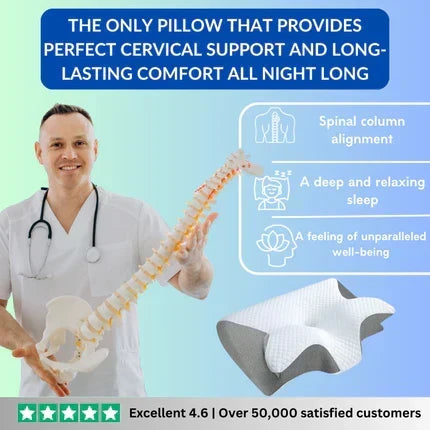Almohada cervical de espuma viscoelástica – Sueño reparador y sin dolor