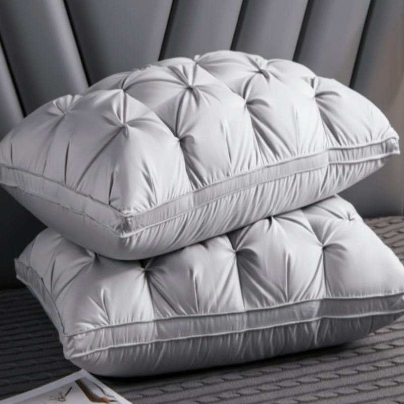 Almohada de plumón de ganso suave para dormir: hipoalergénica, transpirable y cómoda