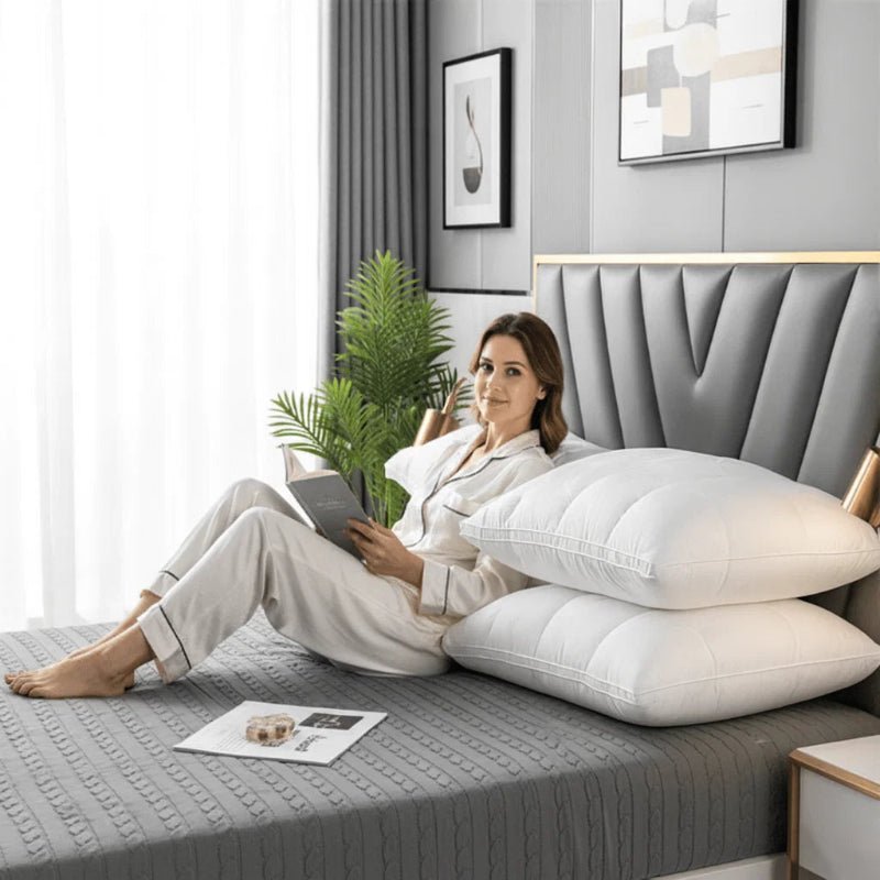 Almohada de plumón de ganso suave para dormir: hipoalergénica, transpirable y cómoda