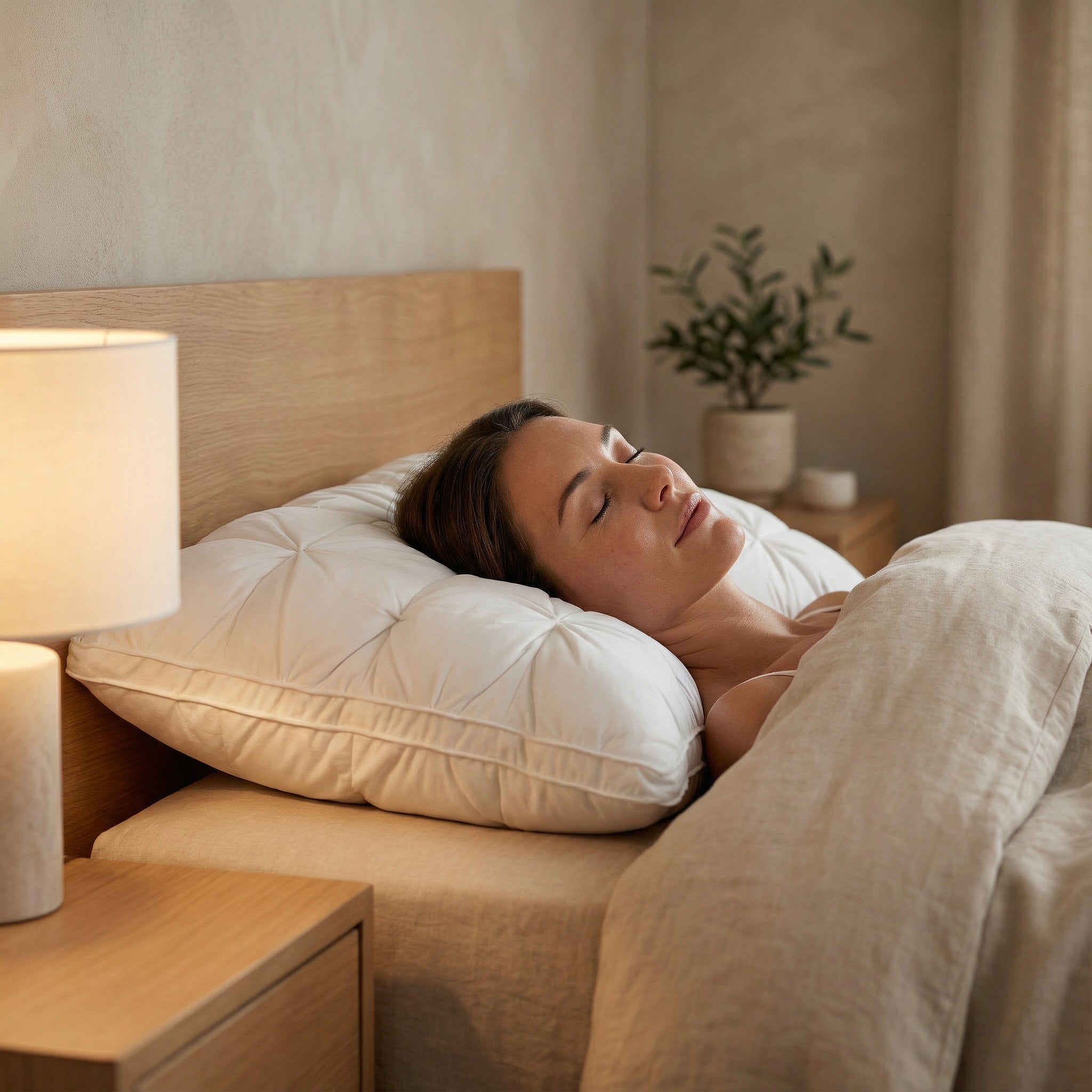 Almohada de Plumón | Soporte Suave Estilo Hotel | Funda de Algodón Transpirable