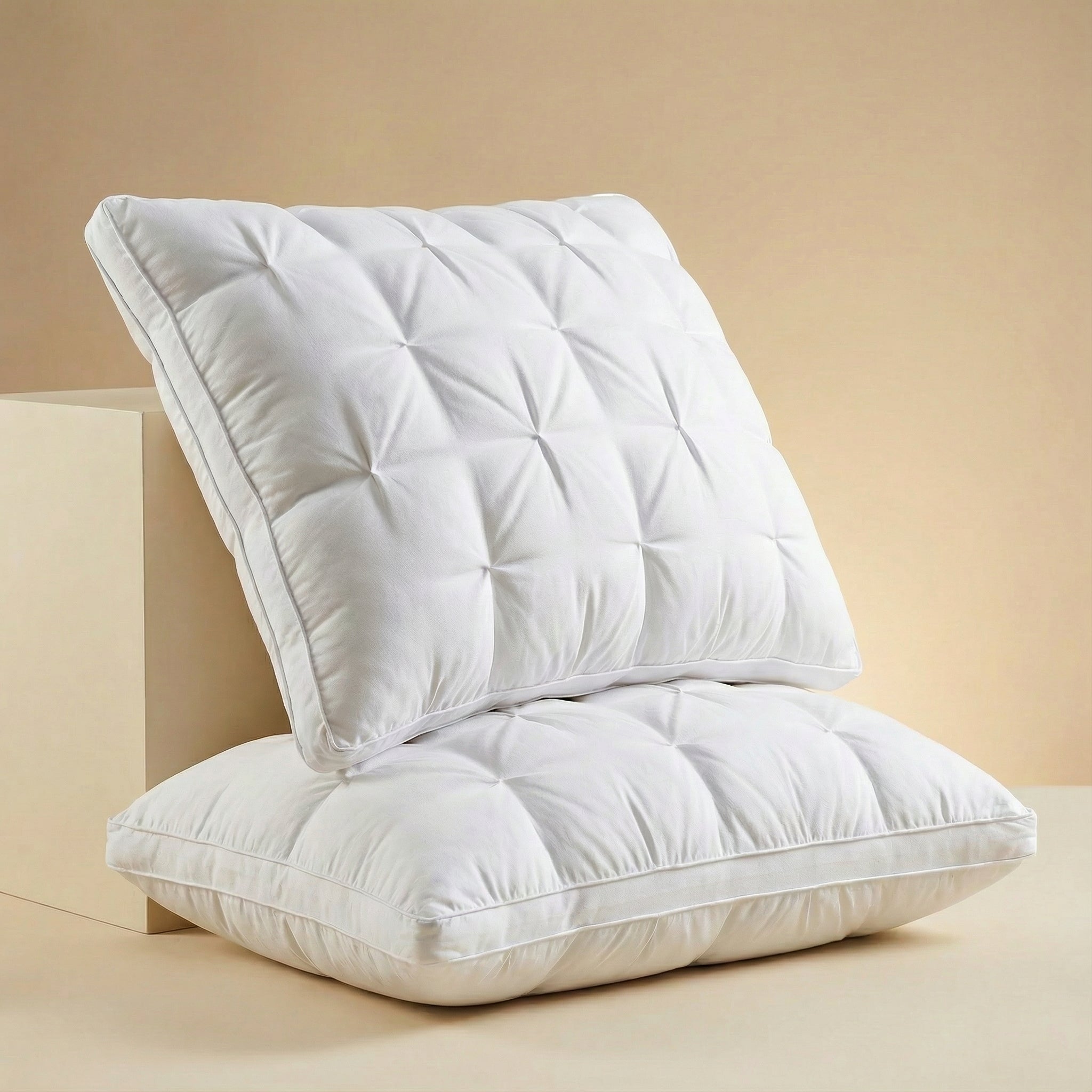 Almohada de Plumón | Soporte Suave Estilo Hotel | Funda de Algodón Transpirable