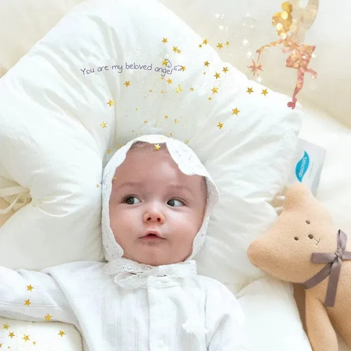 Almohada de soporte para bebés con laterales ajustables y zona para la cabeza