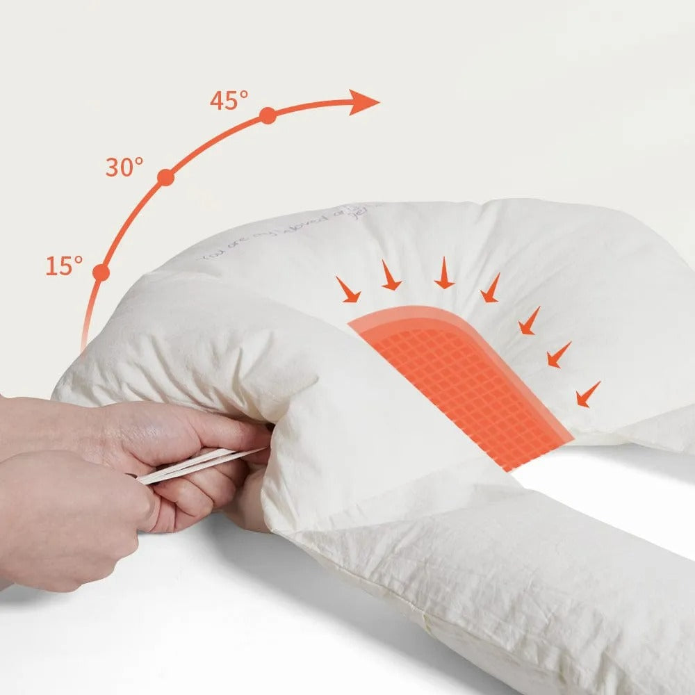 Almohada de soporte para bebés con laterales ajustables y zona para la cabeza