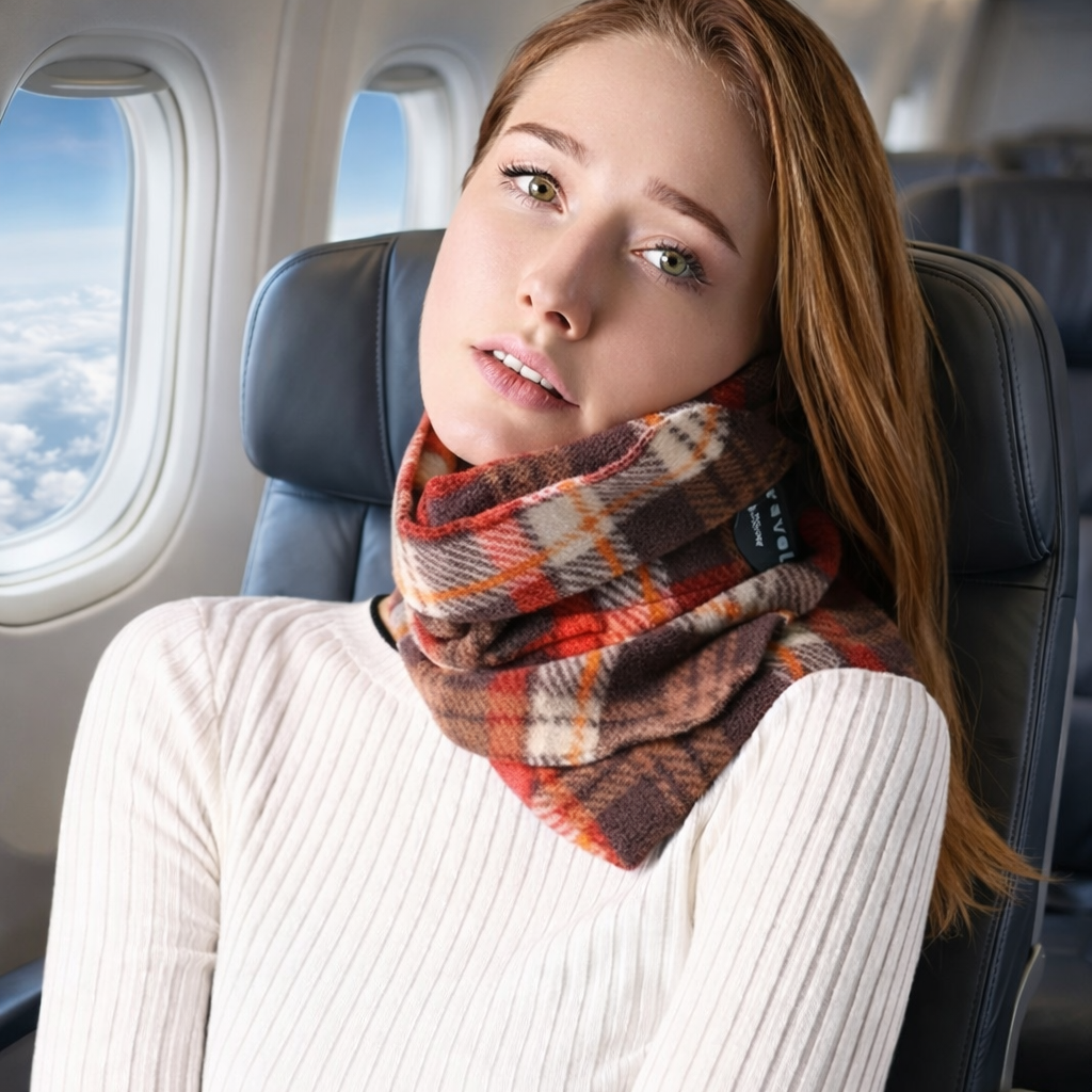 Almohada de Viaje Envolvente para Soporte Cervical Compacto y Descanso Erguido