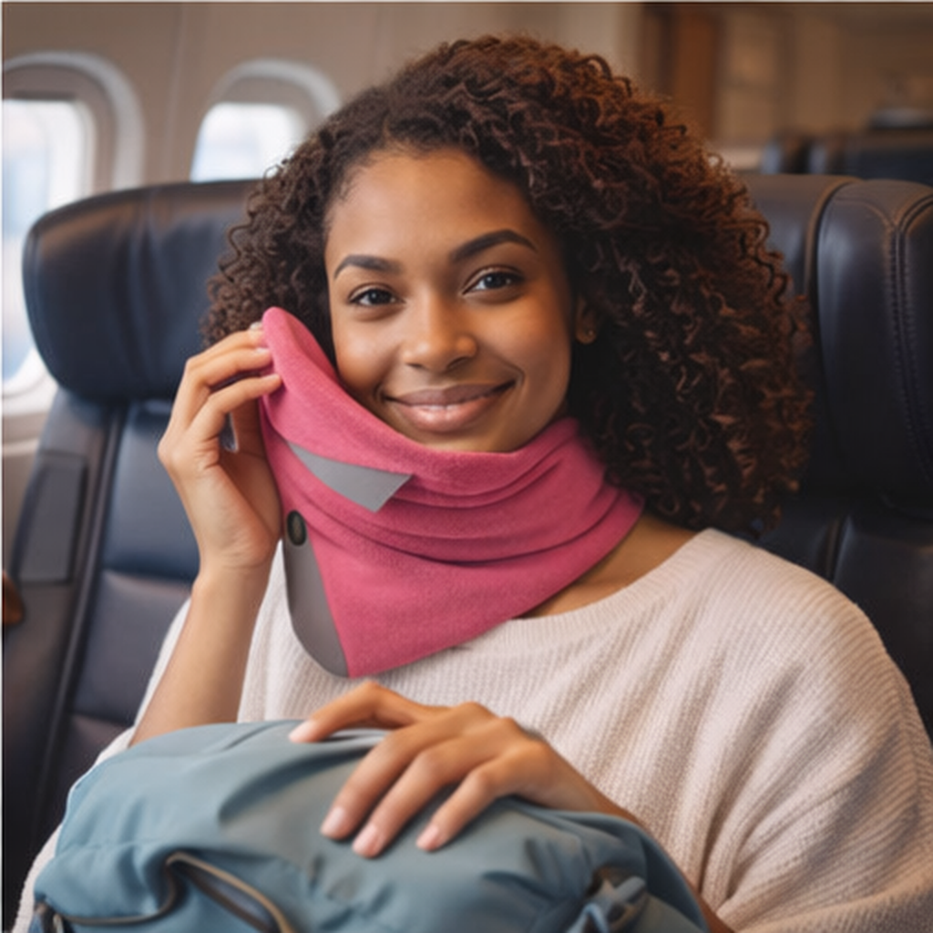 Almohada de Viaje Envolvente para Soporte Cervical Compacto y Descanso Erguido