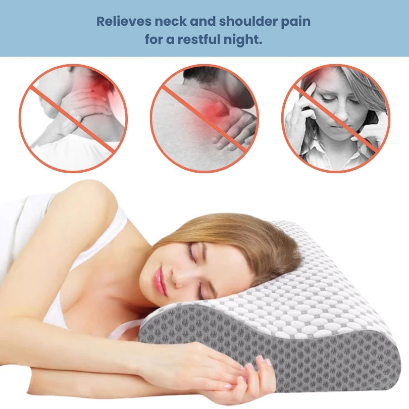 Almohada Ortopédica Cómoda de Espuma Viscoelástica - Soporte para Cuello y Columna Vertebral para un Sueño Más Profundo