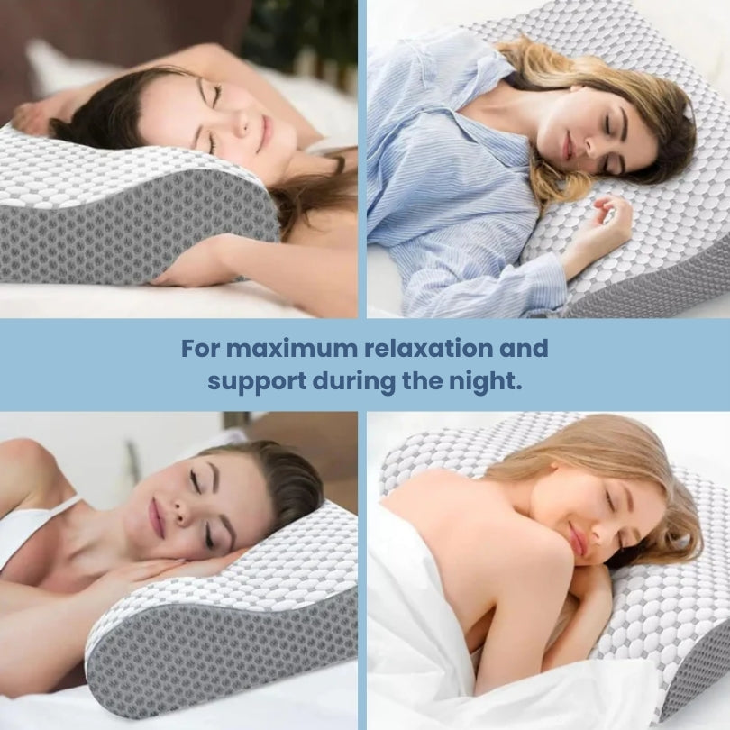 Almohada Ortopédica Cómoda de Espuma Viscoelástica - Soporte para Cuello y Columna Vertebral para un Sueño Más Profundo