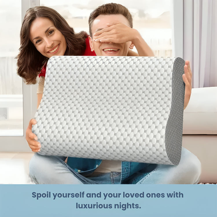 Almohada Ortopédica Cómoda de Espuma Viscoelástica - Soporte para Cuello y Columna Vertebral para un Sueño Más Profundo