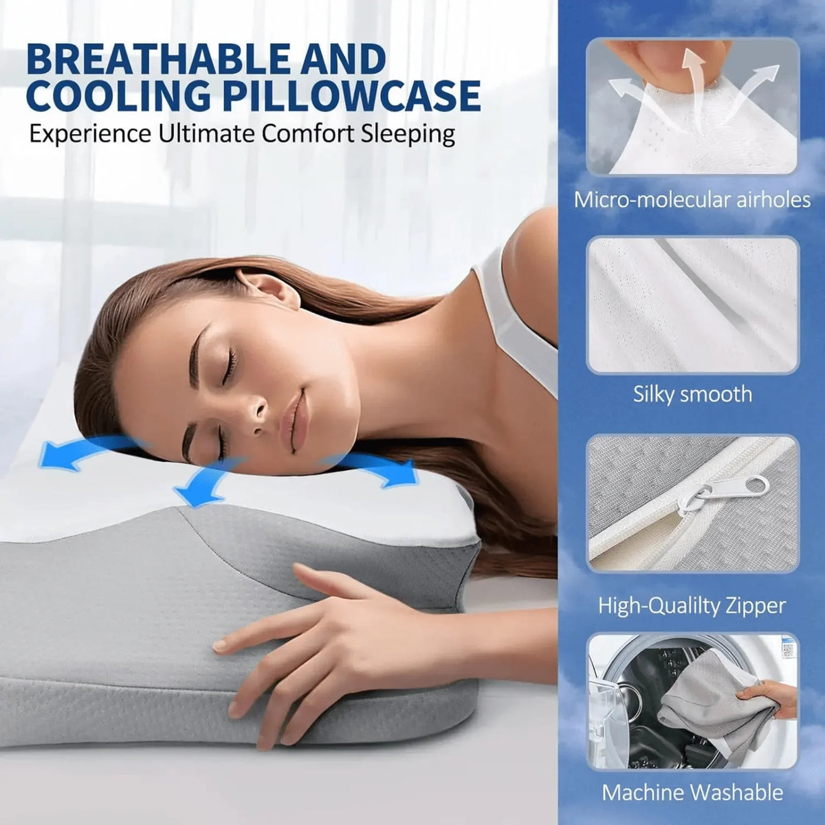 Almohada ortopédica de espuma viscoelástica con forma de mariposa - Almohada anatómica para aliviar el dolor