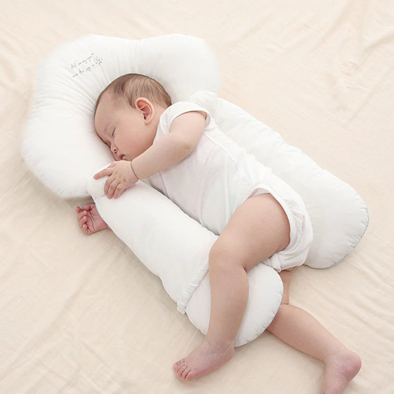 Almohada Ortopédica para Bebés en Forma de U de Algodón Orgánico – Soporte Cervical Ajustable para un Sueño Confortable de 0 a 24 Meses