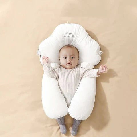 Almohada Ortopédica para Bebés en Forma de U de Algodón Orgánico – Soporte Cervical Ajustable para un Sueño Confortable de 0 a 24 Meses