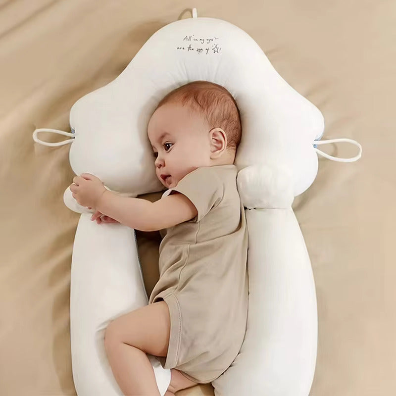 Almohada Ortopédica para Bebés en Forma de U de Algodón Orgánico – Soporte Cervical Ajustable para un Sueño Confortable de 0 a 24 Meses