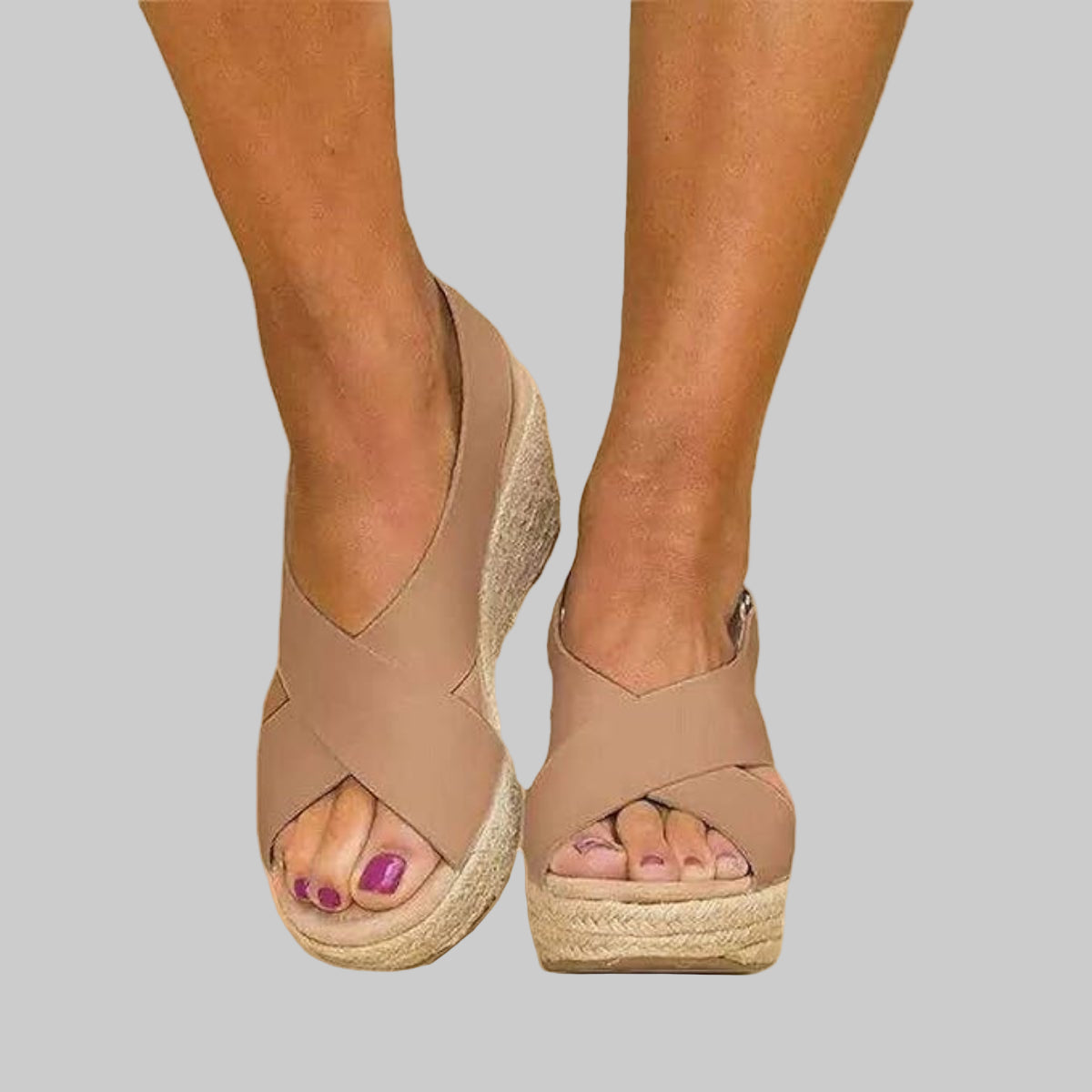 Alpargatas de cuña con tiras cruzadas para mujer