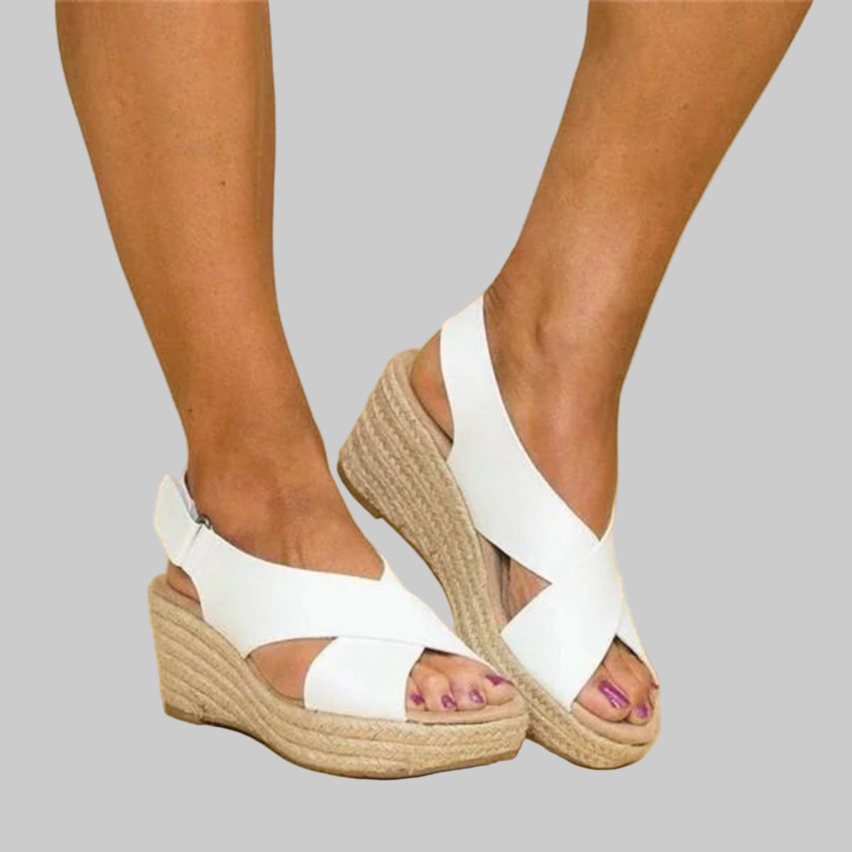 Alpargatas de cuña con tiras cruzadas para mujer