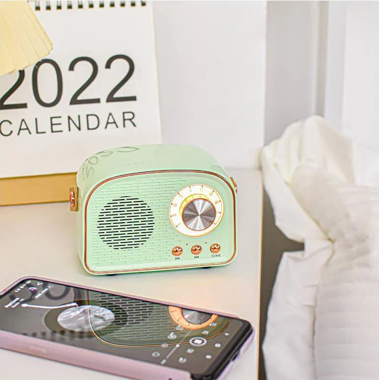 Altavoz Bluetooth - Altavoz Inalámbrico Retro con Radio FM