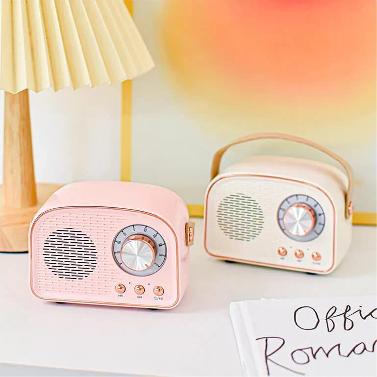 Altavoz Bluetooth - Altavoz Inalámbrico Retro con Radio FM