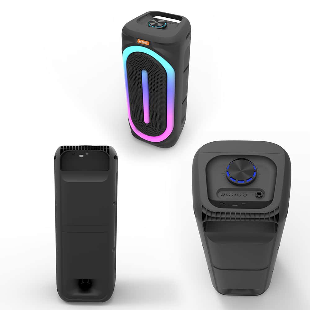 Altavoz de sonido con Bluetooth, luz RGB, radio FM y micrófono (56 x 24 cm)