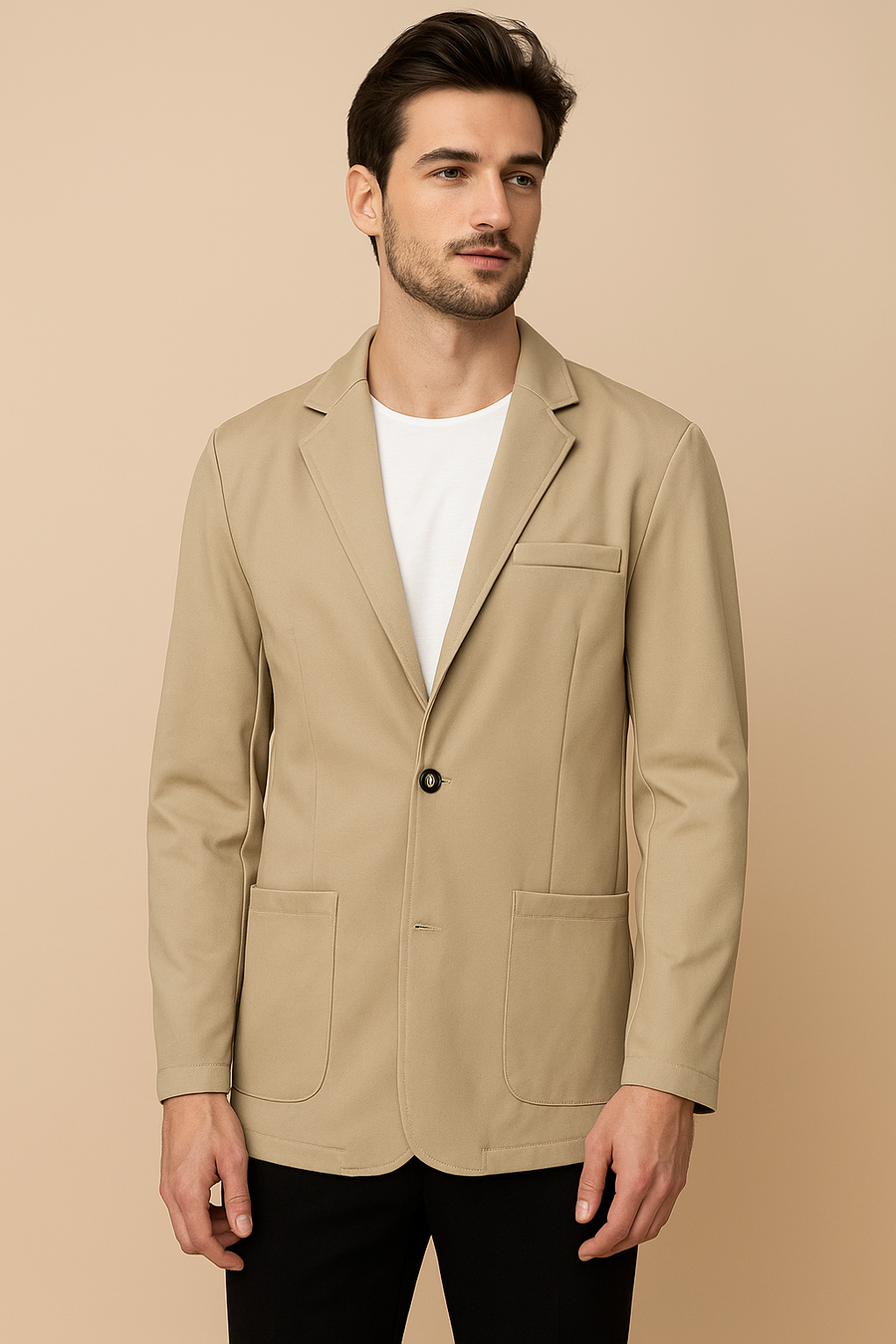 Americana Blazer de Pana para Hombre con Solapa de Muesca