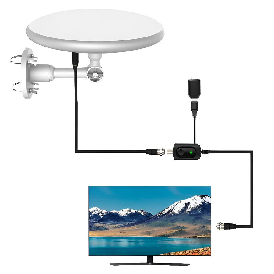 Antena de TV digital HD para exterior de largo alcance | Canales HD y 4K gratis