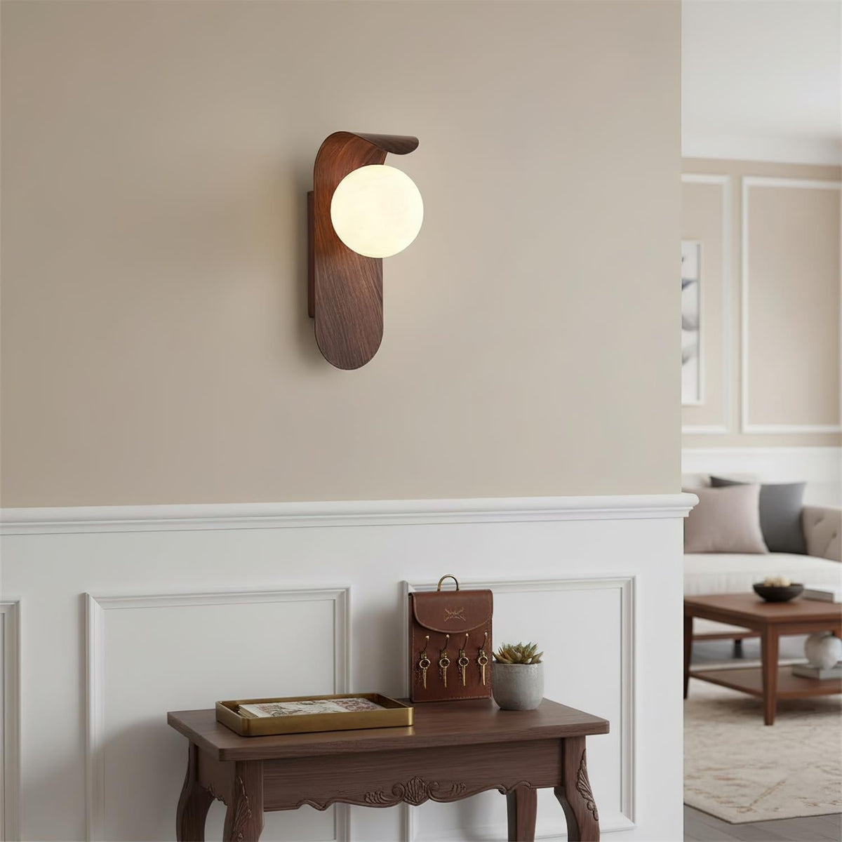 Aplique de Pared de Esfera Mate, Lámpara Resistente a la Humedad para Baño o Exteriores