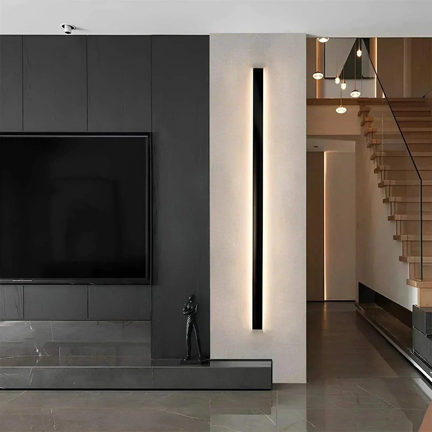 Aplique de pared exterior moderno de aluminio con retroiluminación