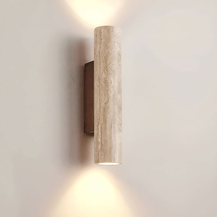 Aplique de pared LED de travertino – Lámpara de estilo wabi-sabi