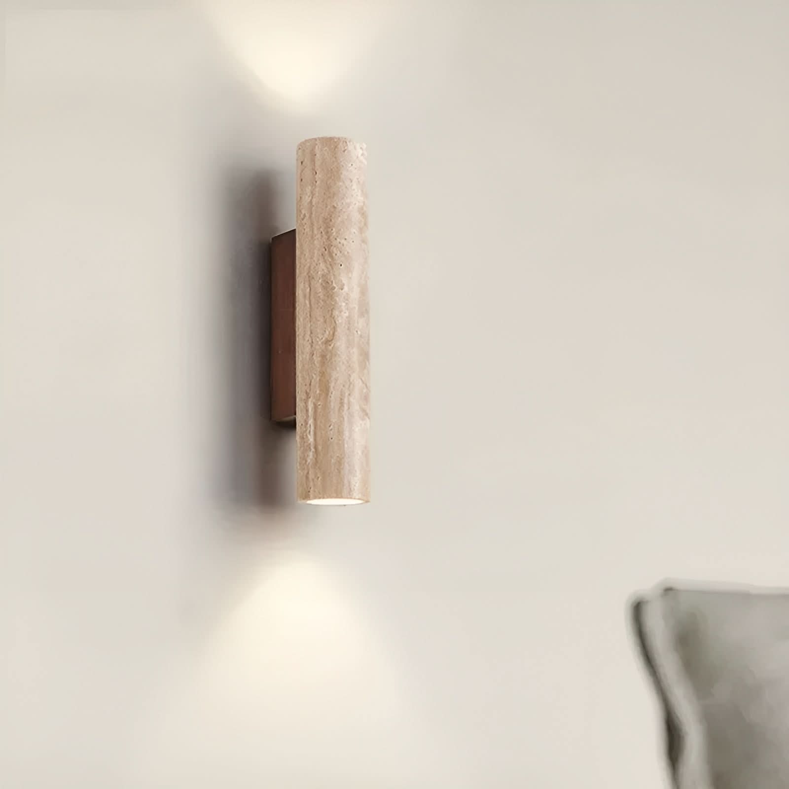 Aplique de pared LED de travertino – Lámpara de estilo wabi-sabi
