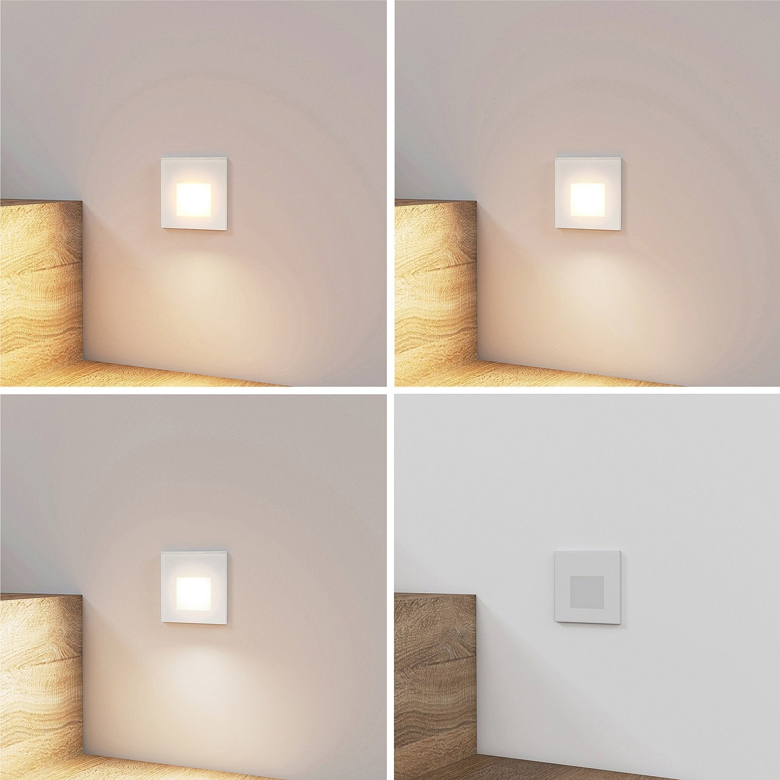 Aplique de pared LED empotrable con marco moderno de aluminio, ideal para iluminación de pasillos y escaleras