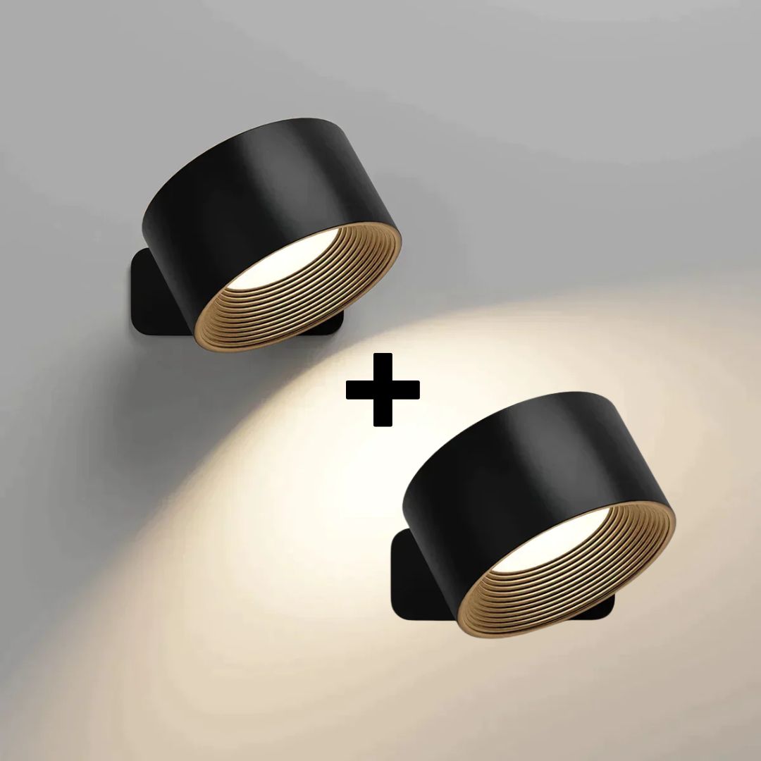 Aplique de pared LED inalámbrico con control táctil y rotación de 360°