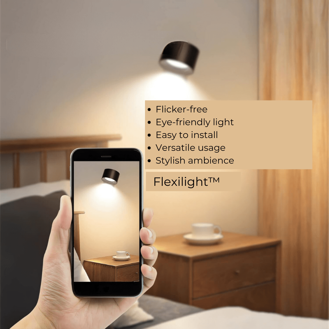 Aplique de pared LED inalámbrico con control táctil y rotación de 360°