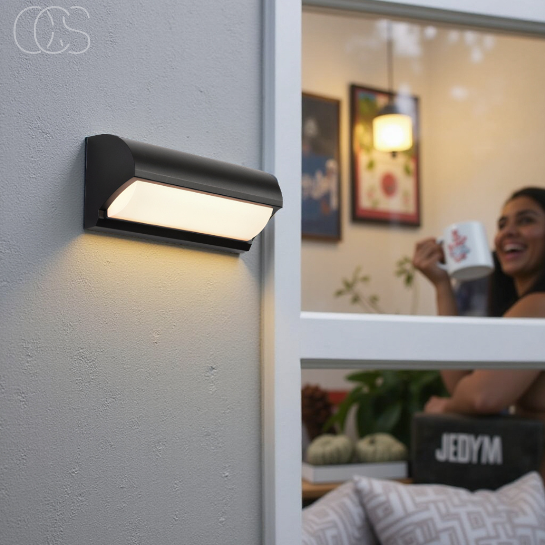 Aplique de pared LED moderno para exterior en color negro – Iluminación cálida resistente a la intemperie para jardín, patio y entradas
