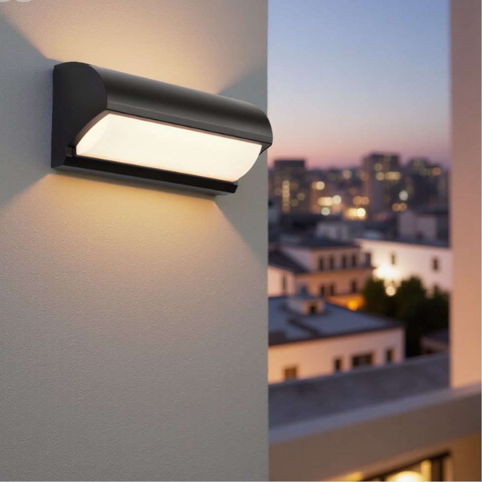 Aplique de pared LED moderno para exterior en color negro – Iluminación cálida resistente a la intemperie para jardín, patio y entradas