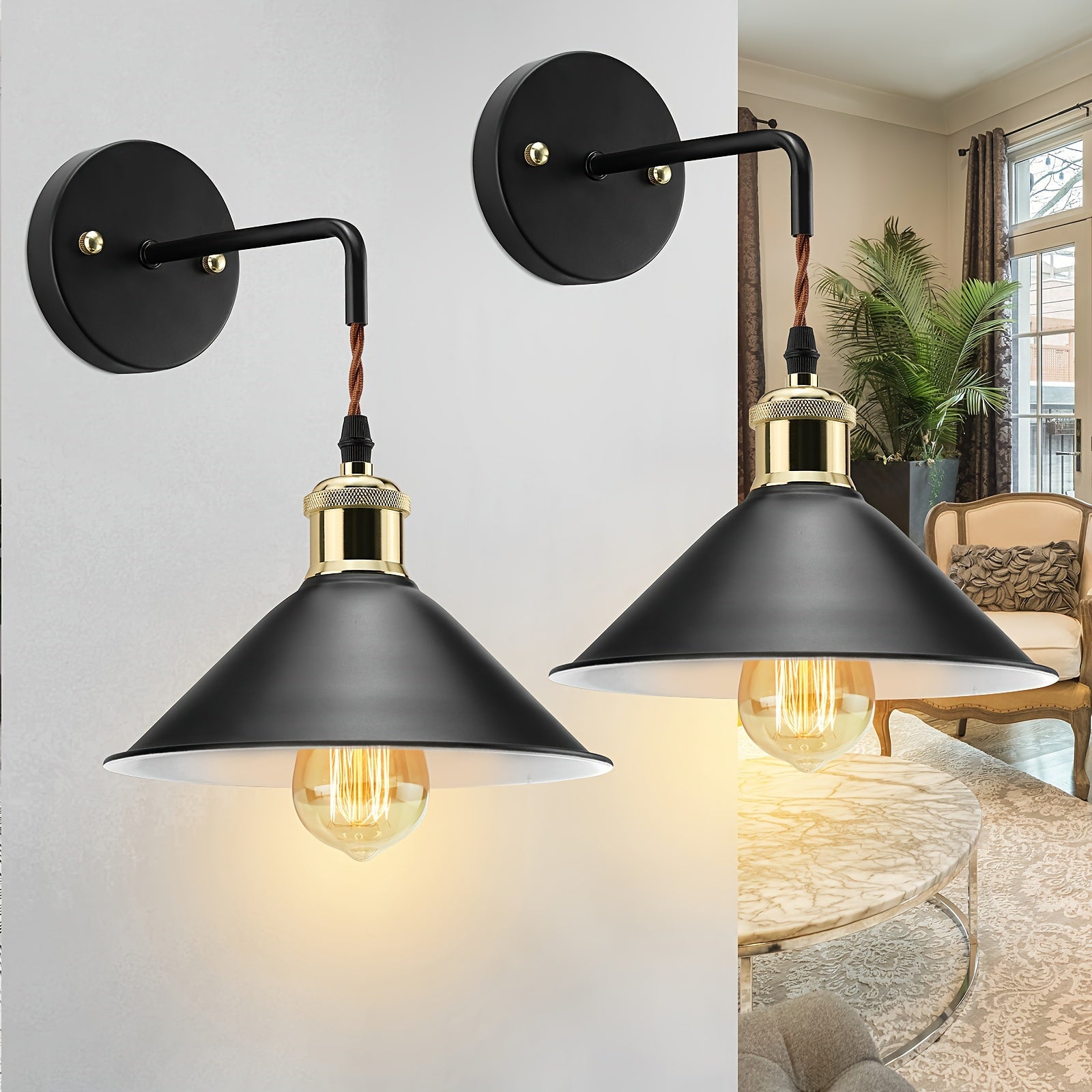 Aplique de Pared Metálico Moderno | Lámpara de Pared Industrial con Acabado Frotado con Aceite