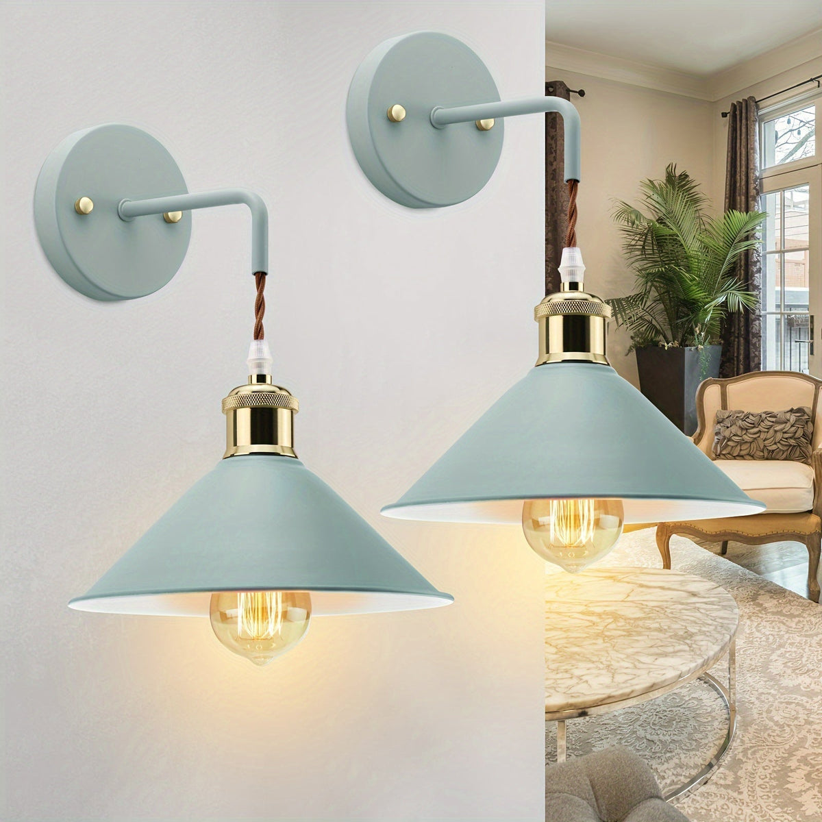 Aplique de Pared Metálico Moderno | Lámpara de Pared Industrial con Acabado Frotado con Aceite
