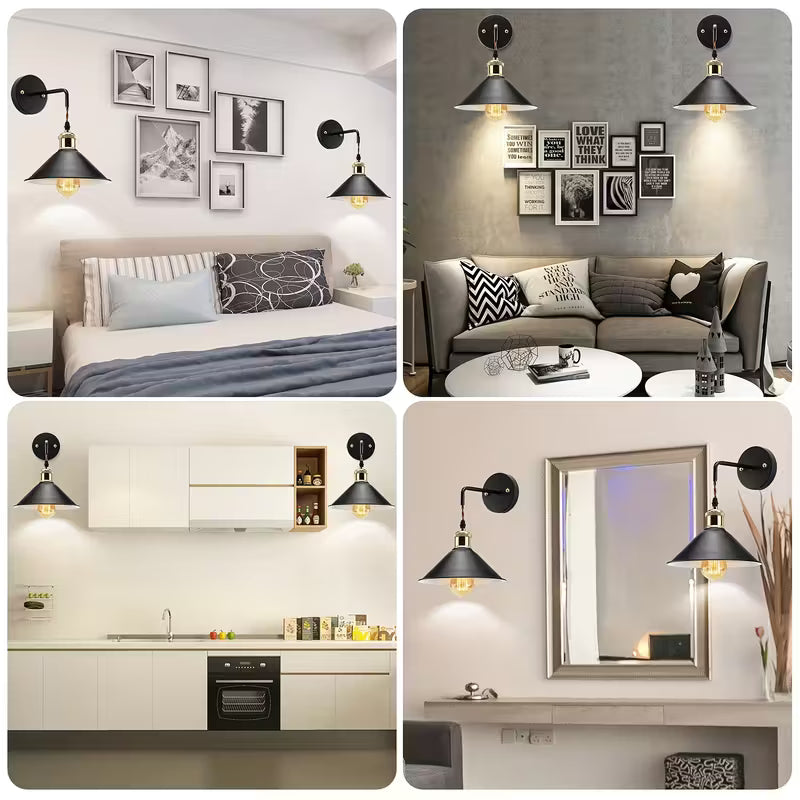 Aplique de Pared Metálico Moderno | Lámpara de Pared Industrial con Acabado Frotado con Aceite