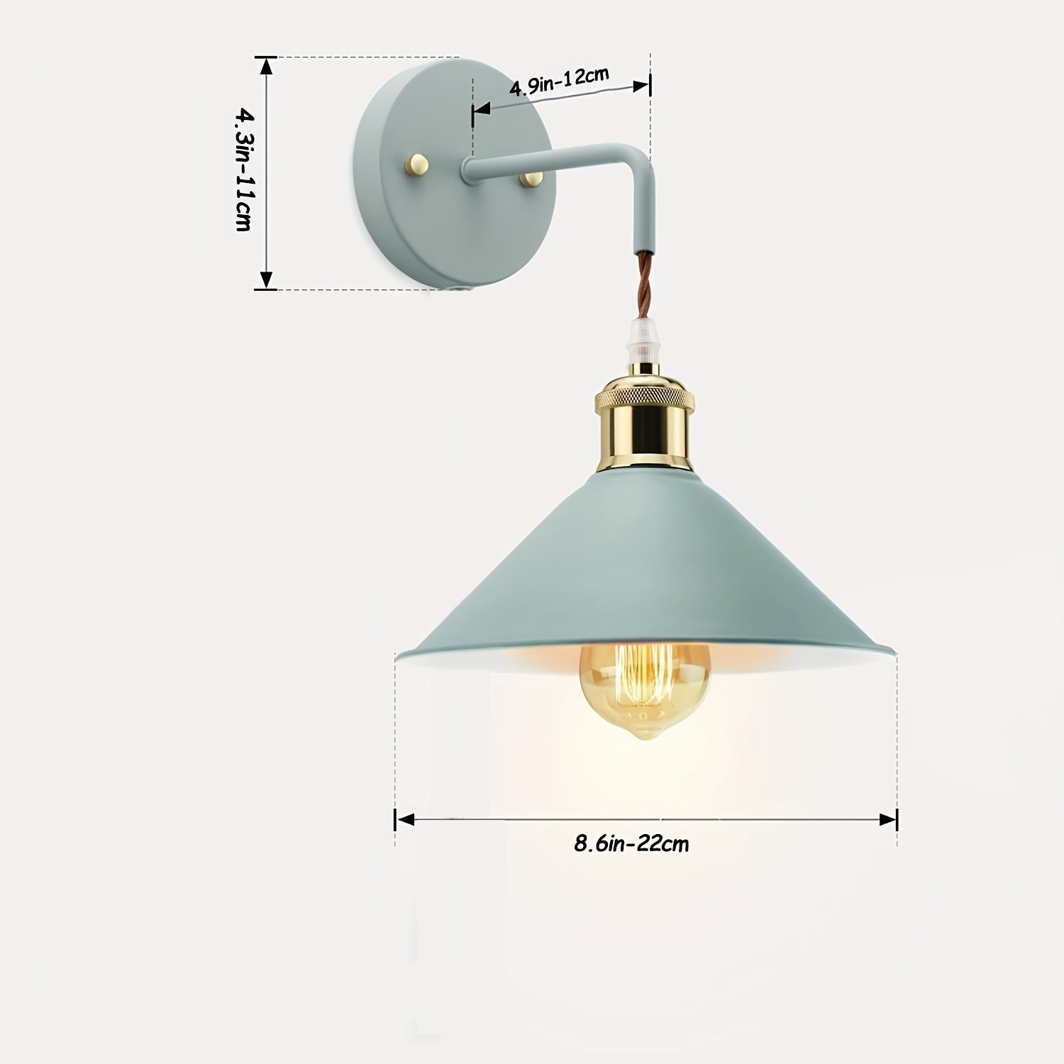Aplique de Pared Metálico Moderno | Lámpara de Pared Industrial con Acabado Frotado con Aceite