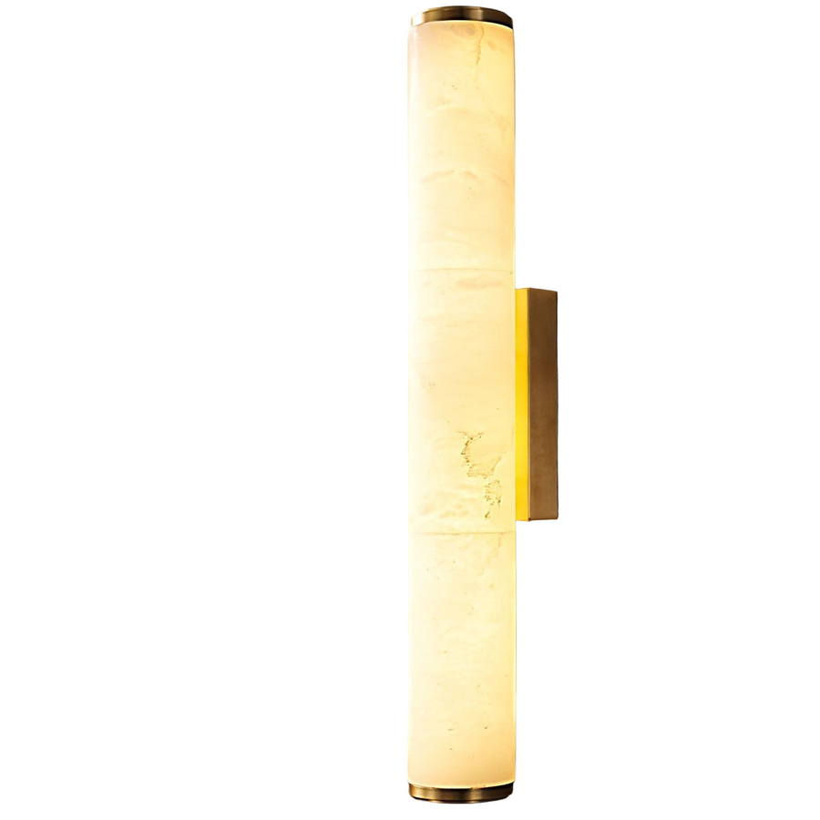 Aplique de pared moderno con efecto mármol - Iluminación de acento con detalles de cobre - Estilo minimalista