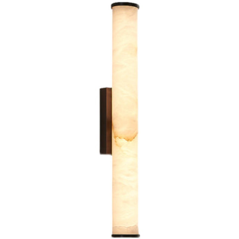 Aplique de pared moderno con efecto mármol - Iluminación de acento con detalles de cobre - Estilo minimalista