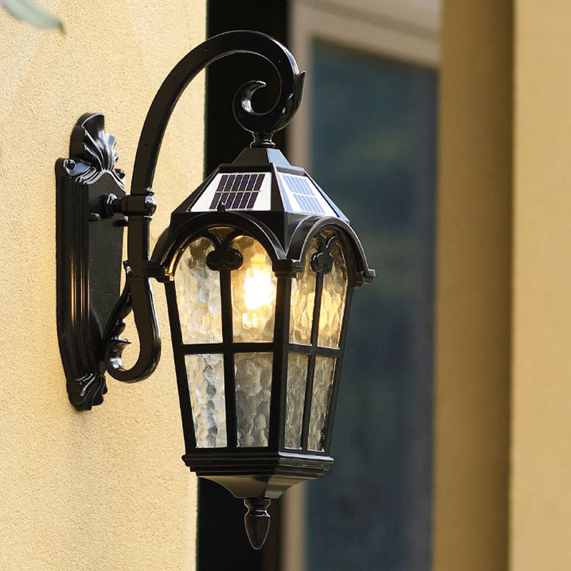 Aplique de pared solar para exterior de estilo vintage con mando a distancia
