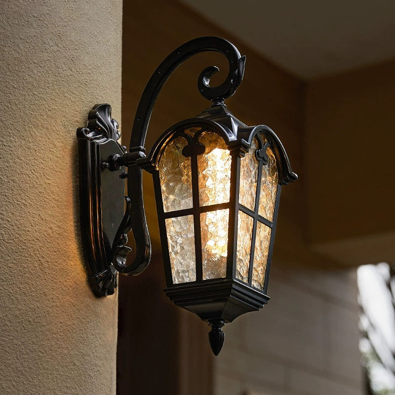 Aplique de pared solar para exterior de estilo vintage con mando a distancia